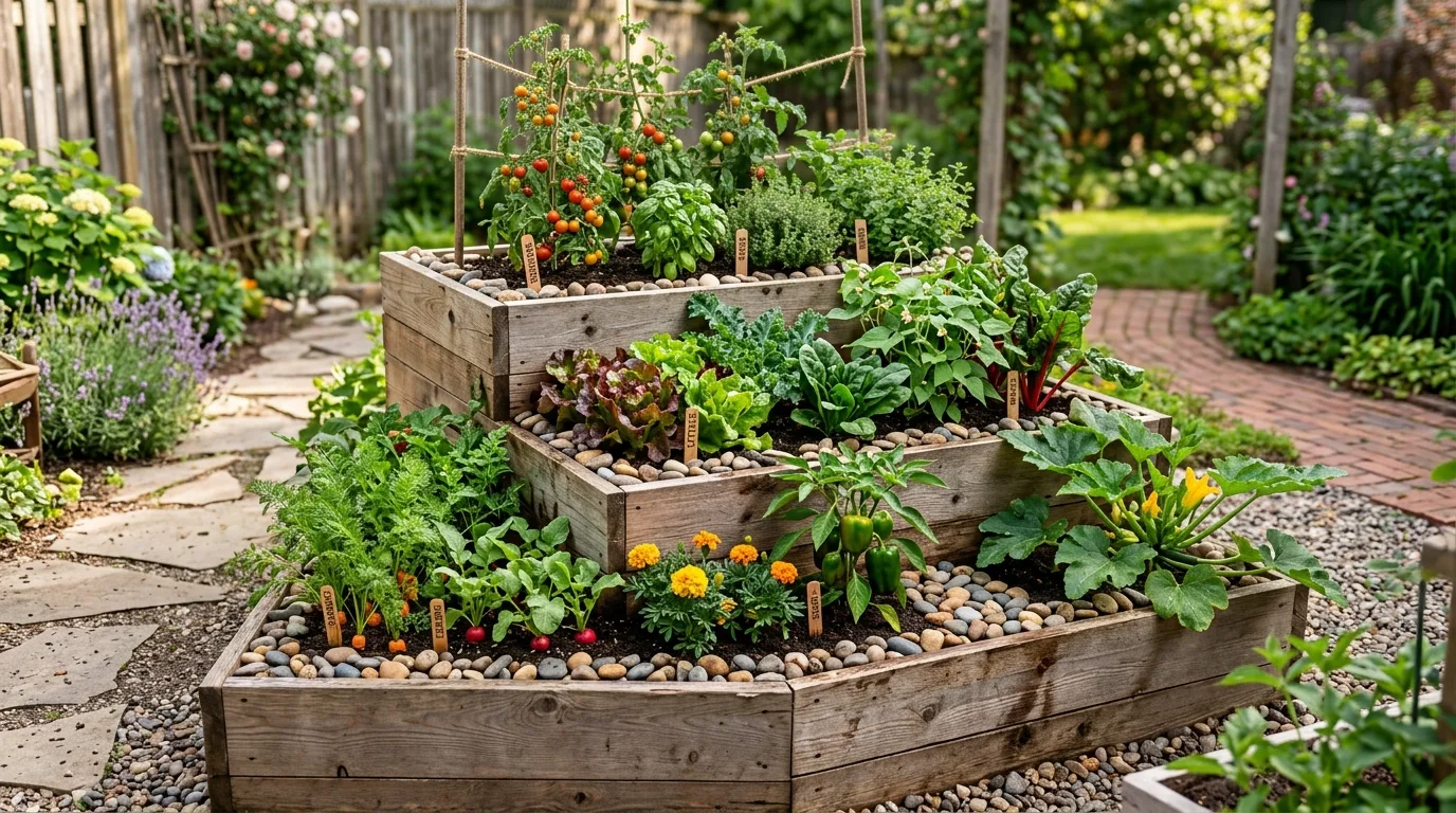 Tiered Wooden Raised Beds